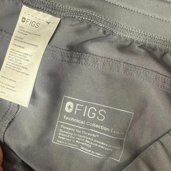 Figs Preppy Designer Medical Surgical Tech Active High Waist Gray Scrub Pant 4XL - Picture 9 of 14
